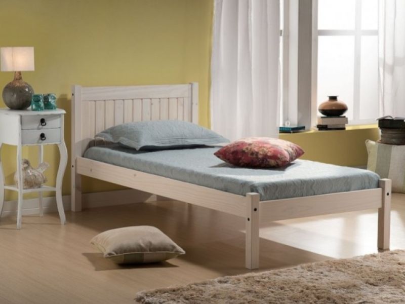 White Washed Pine Wooden Bed Frame, How To White Wash Wooden Bed Frame