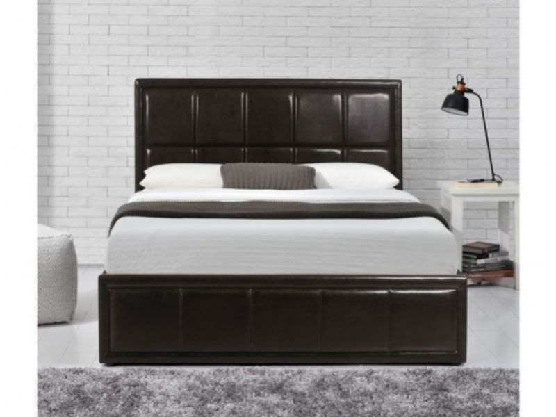 Birlea Hannover 4ft Small Double Brown Faux Leather Ottoman Bed