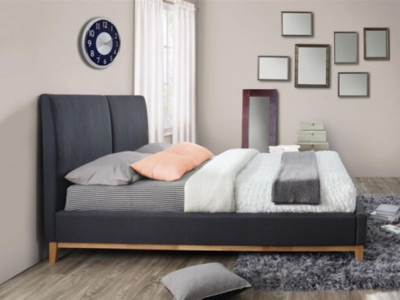 Birlea Helsinki 4ft6 Double Grey Fabric Bed Frame