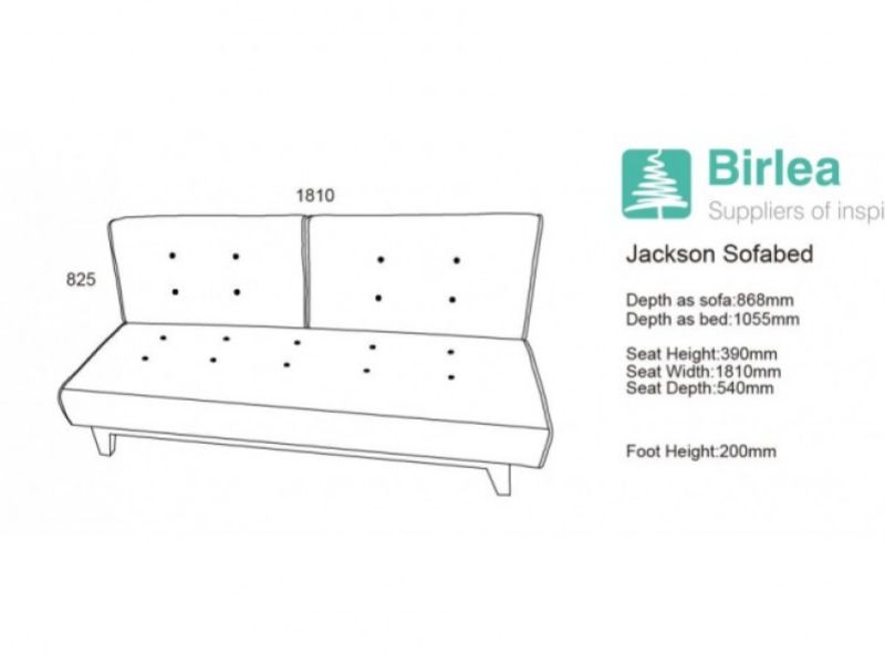 Birlea Jackson Grey Fabric Sofa Bed