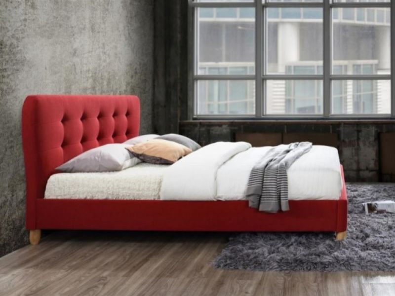 Birlea Stockholm 4ft Small Double Red Fabric Bed Frame
