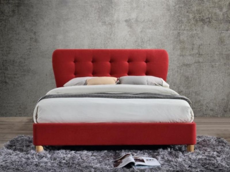 Birlea Stockholm 4ft6 Double Red Fabric Bed Frame