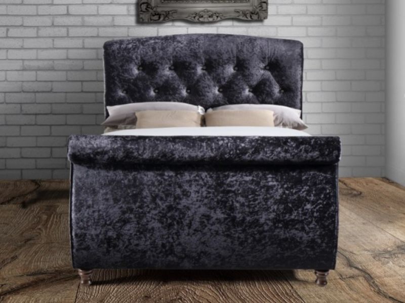 Birlea Toulouse 5ft Kingsize Black Fabric Ottoman Bed Frame