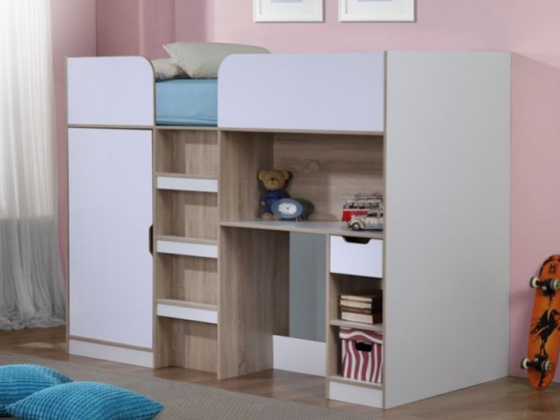 Birlea Paddington High Sleeper Bed White And Oak