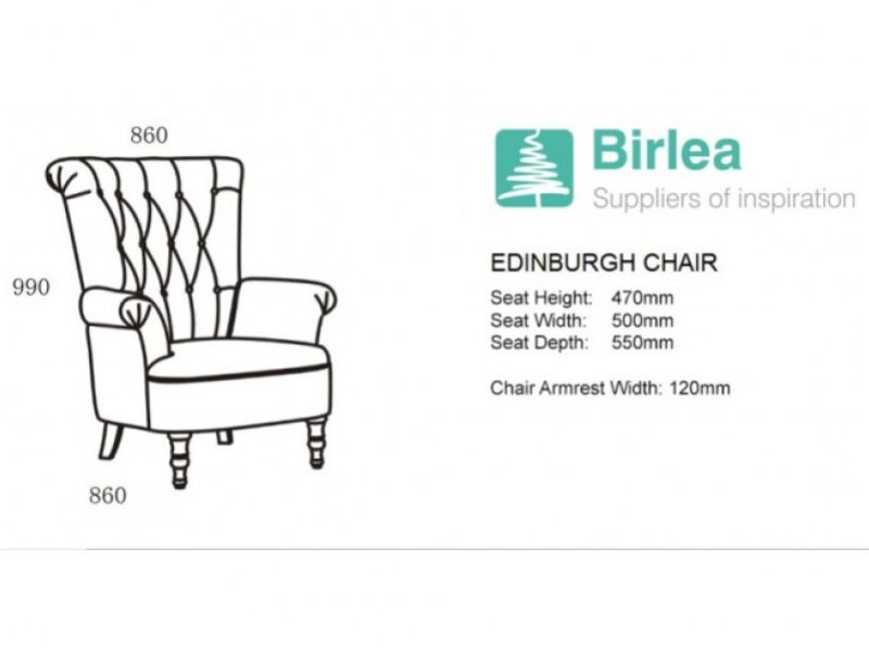 Birlea Edinburgh Armchair In Steel Fabric
