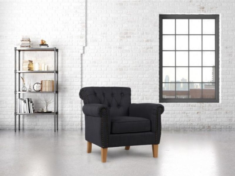 Birlea Highgate Armchair In Steel Fabric