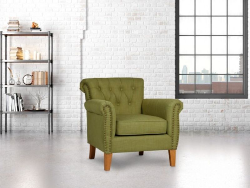 Birlea Highgate Armchair In Olive Fabric