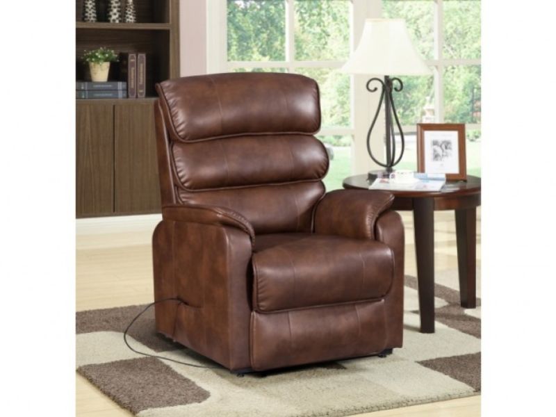 Birlea Brisbane Bronze Brown Faux Leather Rise And Recline Chair