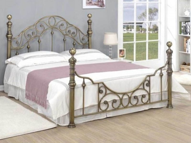 Sleep Design Canterbury 5ft Kingsize, Antique Brass Bed Frame King Size