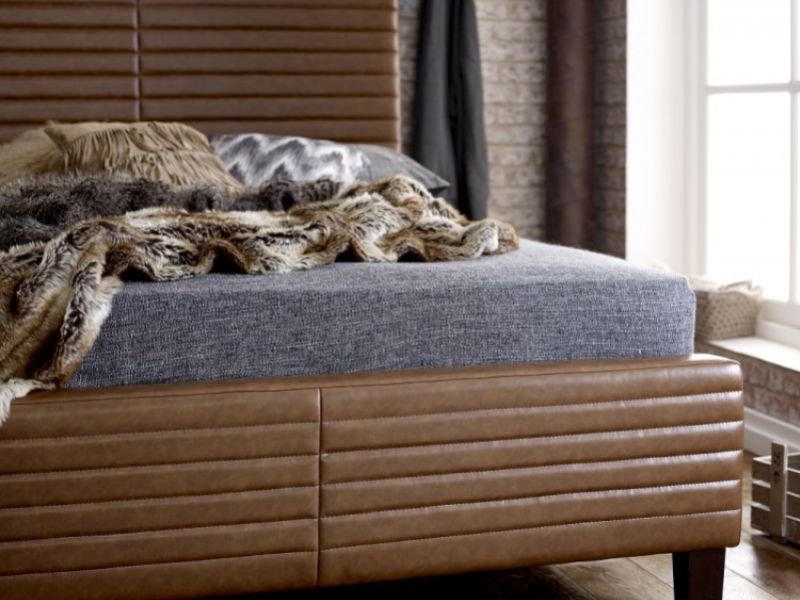 Limelight Himalia Tan 4ft6 Double Bonded Leather Bed Frame