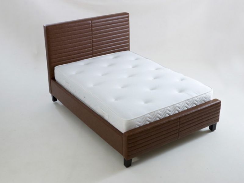 Limelight Himalia Tan 4ft6 Double Bonded Leather Bed Frame