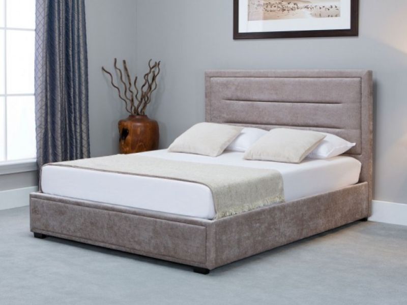 Emporia Knightsbridge 5ft Kingsize Stone Fabric Ottoman Bed
