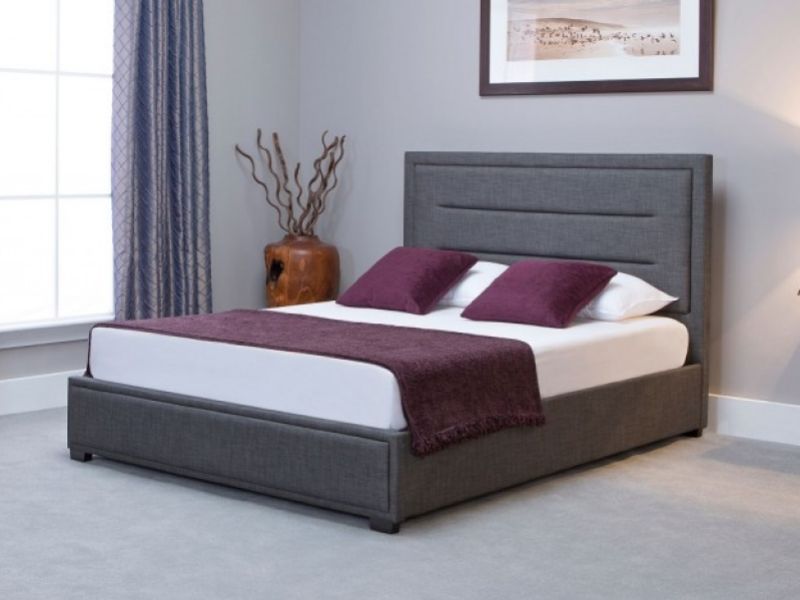 Emporia Knightsbridge 4ft6 Double Grey Fabric Ottoman Bed