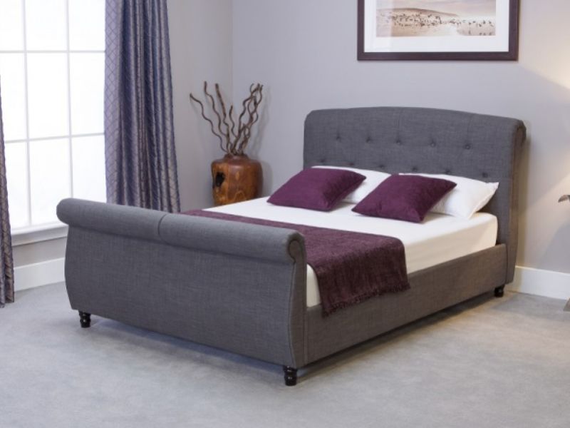 Emporia Soho 4ft6 Double Grey Fabric Ottoman Bed
