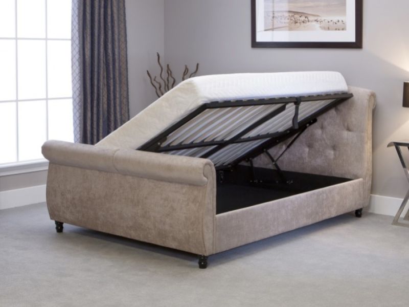 Emporia Soho 6ft Super Kingsize Stone Fabric Ottoman Bed