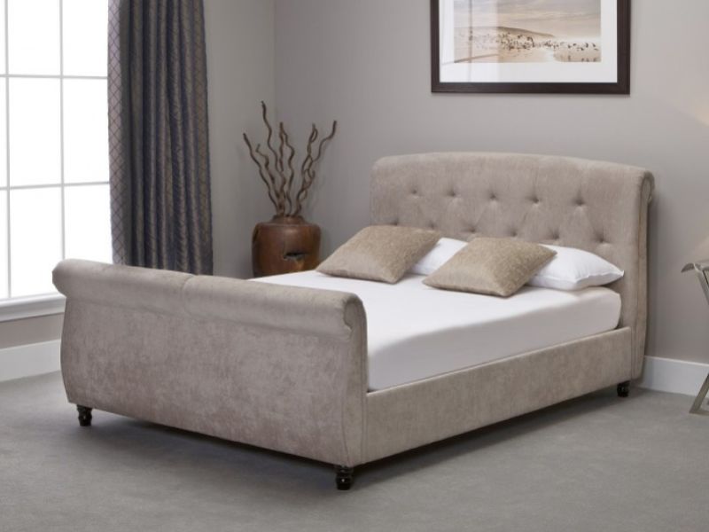 Emporia Soho 6ft Super Kingsize Stone Fabric Ottoman Bed