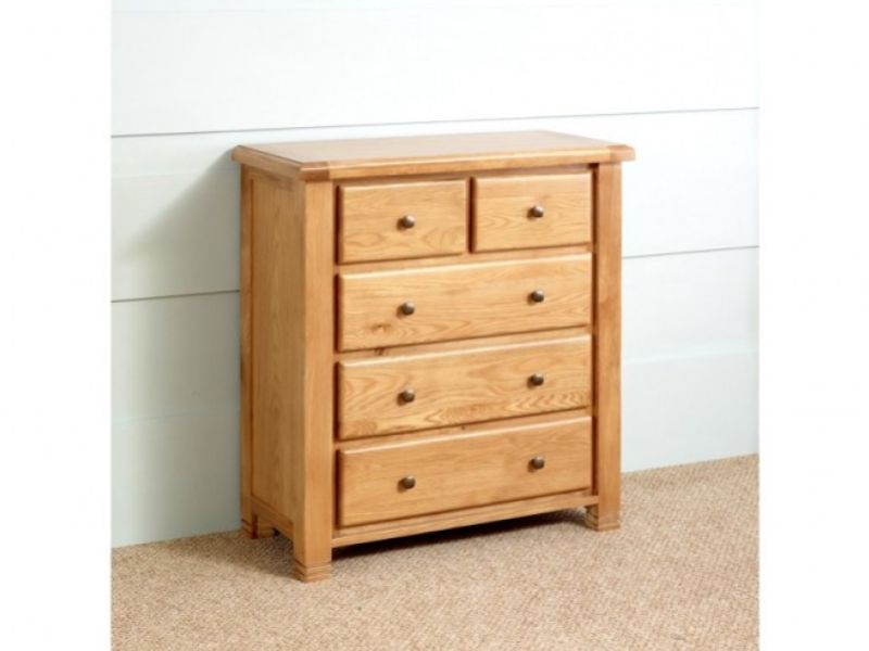 Birlea Woodstock 3 Plus 2 Drawer Oak Chest