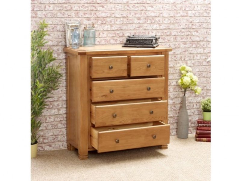 Birlea Woodstock 3 Plus 2 Drawer Oak Chest