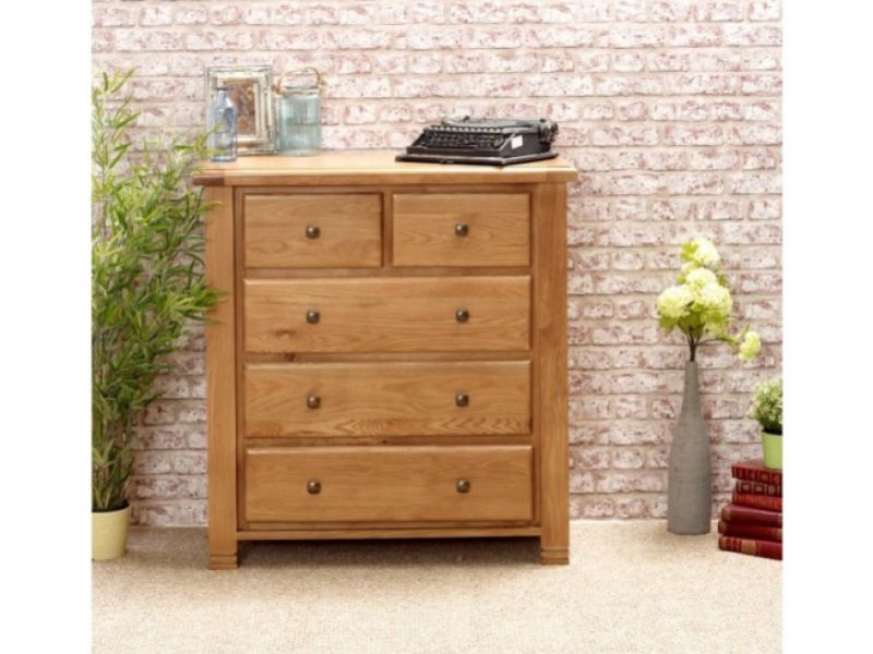 Birlea Woodstock 3 Plus 2 Drawer Oak Chest