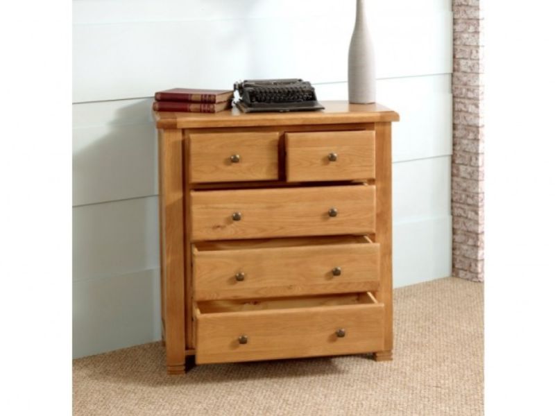 Birlea Woodstock 3 Plus 2 Drawer Oak Chest