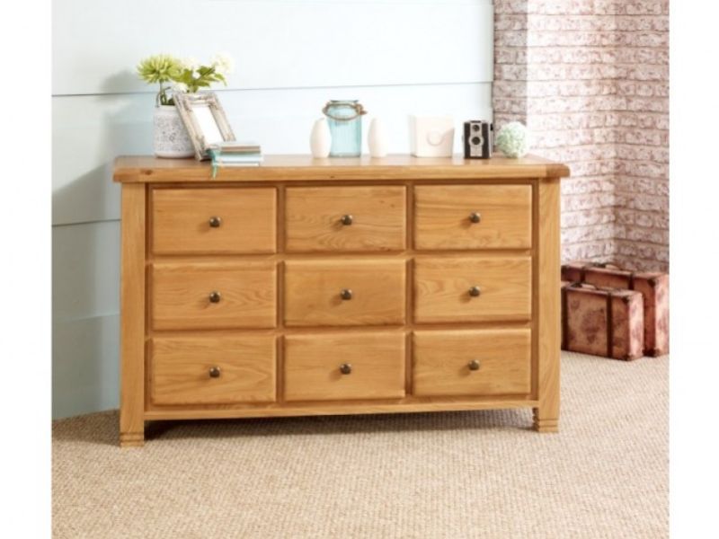 Birlea Woodstock 9 Drawer Oak Chest