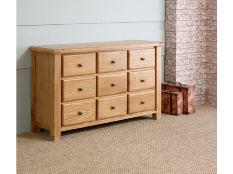 Birlea Woodstock 9 Drawer Oak Chest