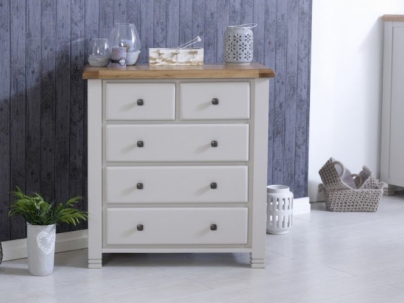 Birlea Woodstock 3 Plus 2 Drawer Grey Chest