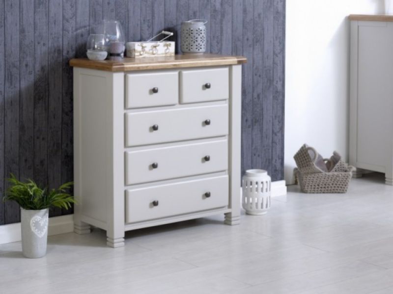 Birlea Woodstock 3 Plus 2 Drawer Grey Chest