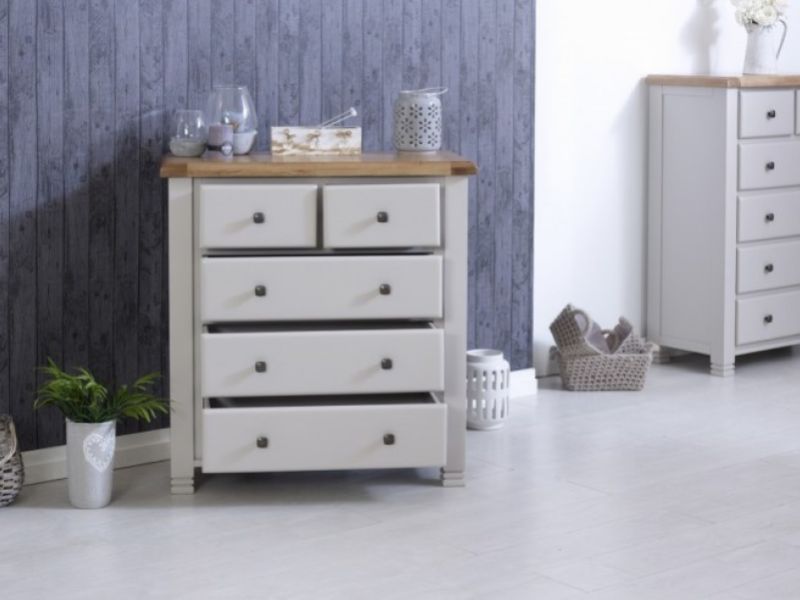 Birlea Woodstock 3 Plus 2 Drawer Grey Chest