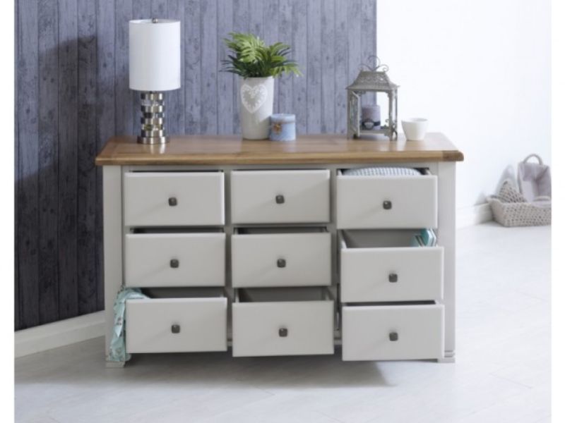 Birlea Woodstock 9 Drawer Grey Chest