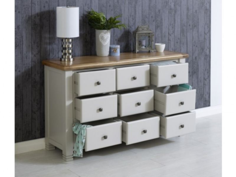 Birlea Woodstock 9 Drawer Grey Chest