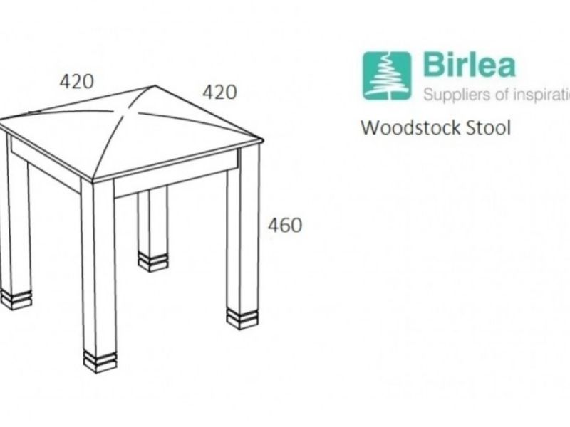 Birlea Woodstock Grey Dressing Table Stool