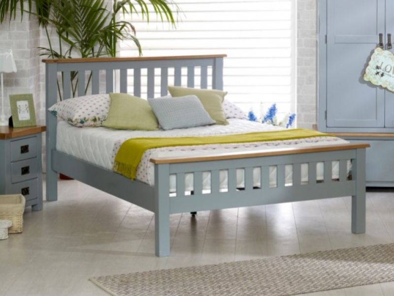 Birlea New Hampshire 5ft Kingsize Grey Wooden Bed Frame With High Footend