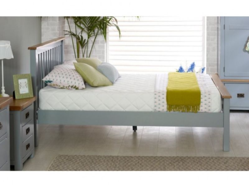 Birlea New Hampshire 4ft6 Double Grey Wooden Bed Frame With High Footend