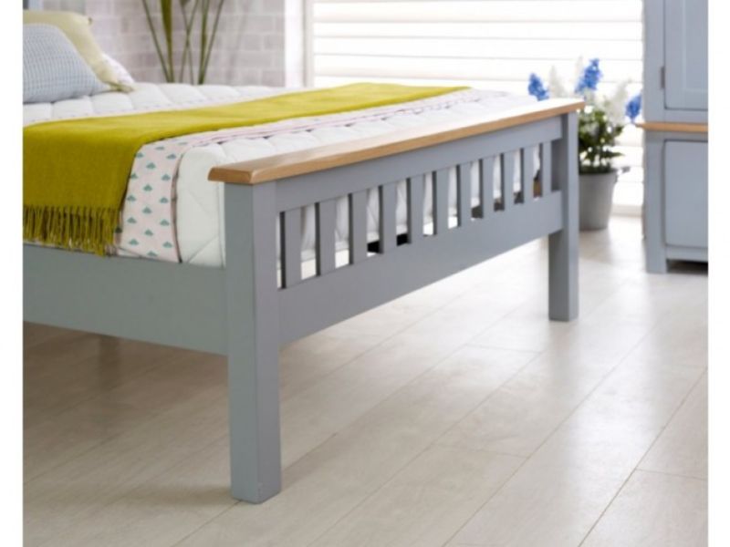 Birlea New Hampshire 4ft6 Double Grey Wooden Bed Frame With High Footend