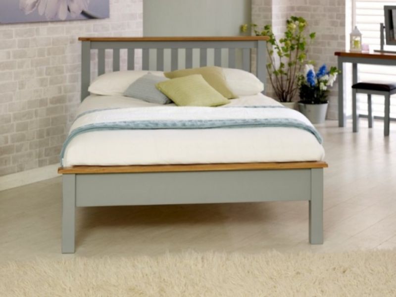 Birlea New Hampshire 4ft6 Double Grey Wooden Bed Frame With Low Footend