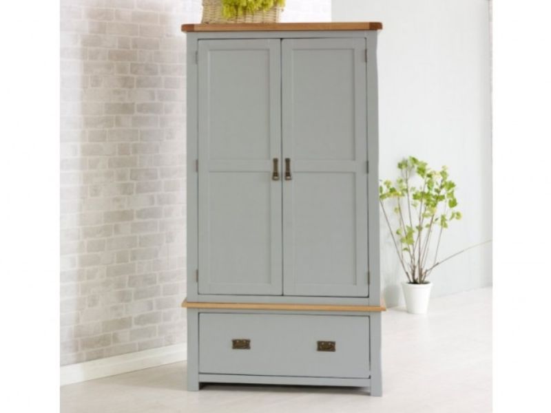 Birlea New Hampshire Grey 2 Door 1 Drawer Wardrobe