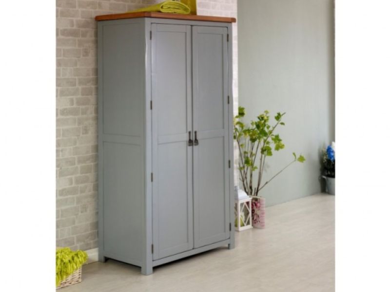 Birlea New Hampshire Grey 2 Door Wardrobe