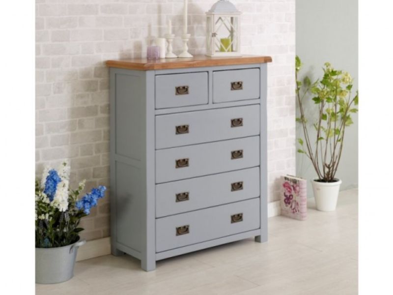 Birlea New Hampshire Grey 4 Plus 2 Drawer Chest