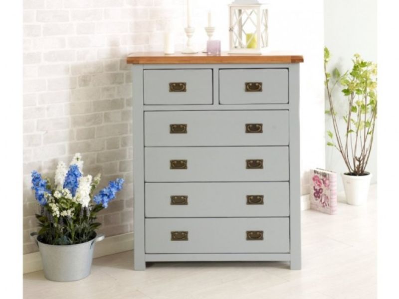 Birlea New Hampshire Grey 4 Plus 2 Drawer Chest