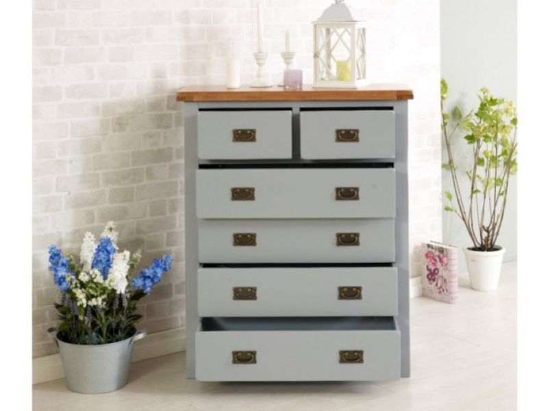 Birlea New Hampshire Grey 4 Plus 2 Drawer Chest