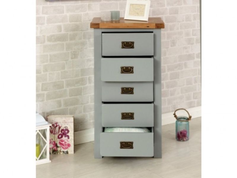 Birlea New Hampshire Grey 5 Drawer Chest