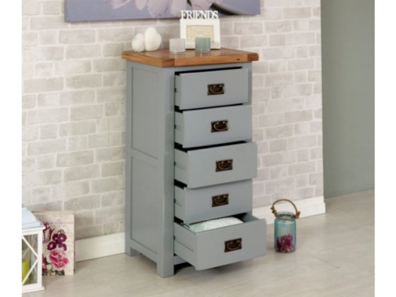 Birlea New Hampshire Grey 5 Drawer Chest