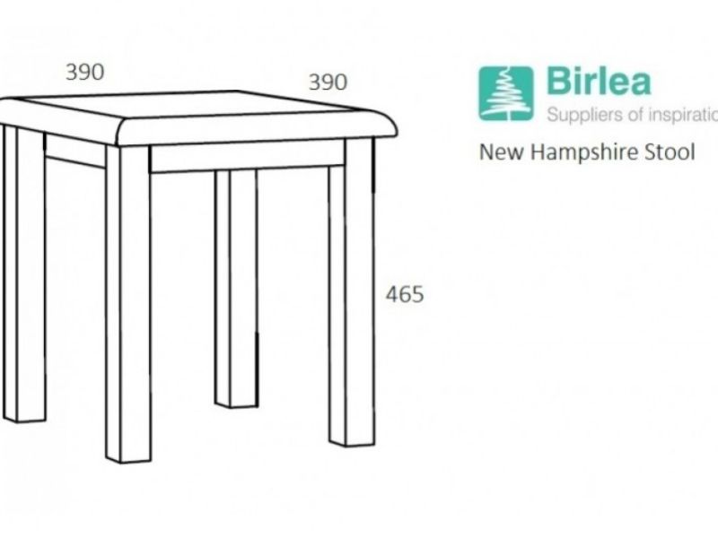 Birlea New Hampshire Grey Dressing Table Stool