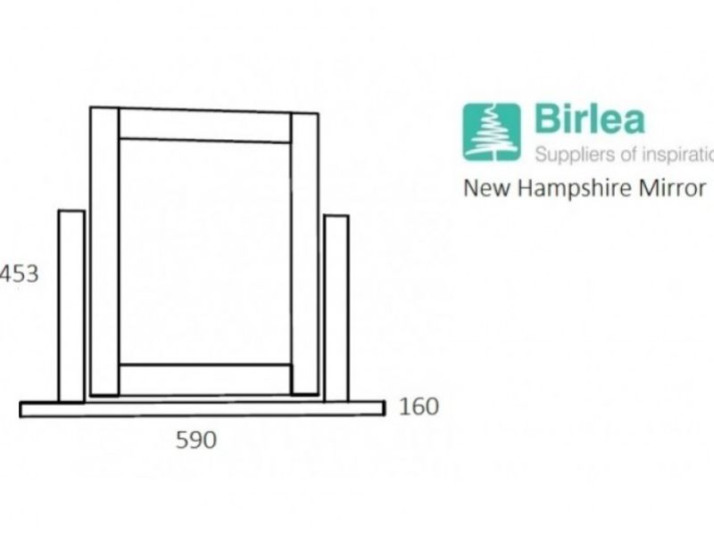 Birlea New Hampshire Grey Dressing Table Mirror