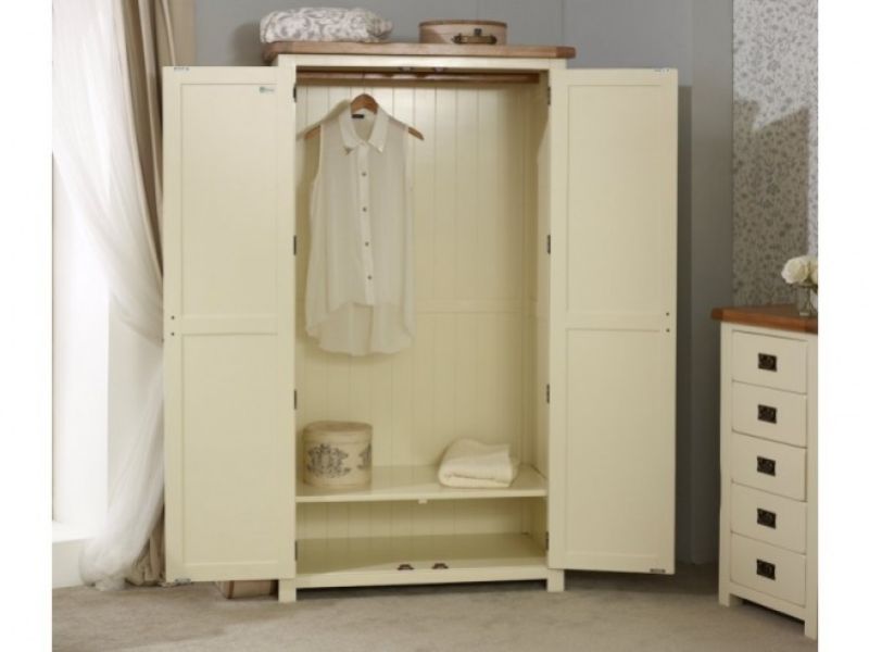 Birlea New Hampshire Cream And Oak 2 Door Wardrobe