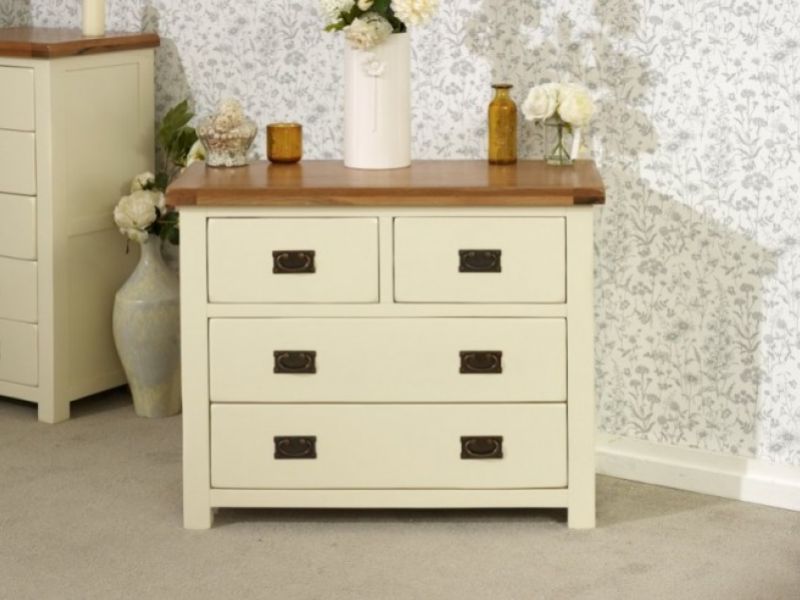 Birlea New Hampshire Cream And Oak 2 Plus 2 Drawer Chest