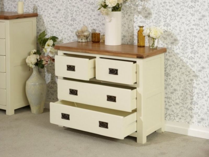 Birlea New Hampshire Cream And Oak 2 Plus 2 Drawer Chest