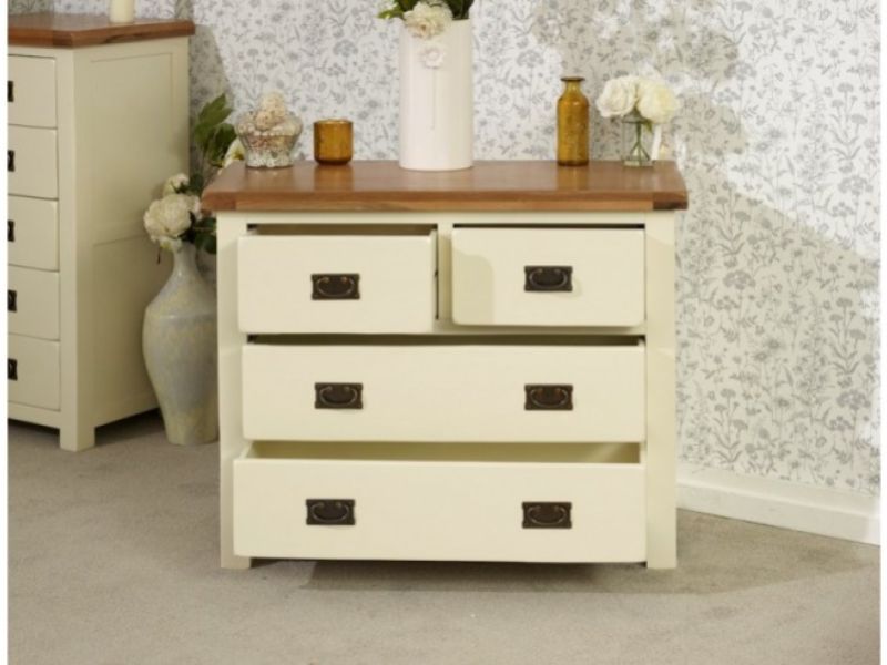 Birlea New Hampshire Cream And Oak 2 Plus 2 Drawer Chest