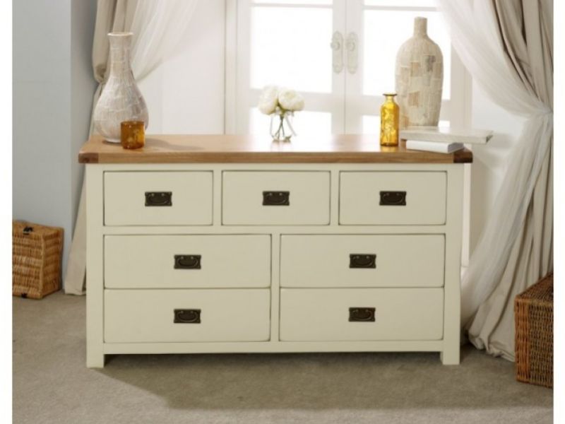 Birlea New Hampshire Cream And Oak 4 Plus 3 Drawer Chest